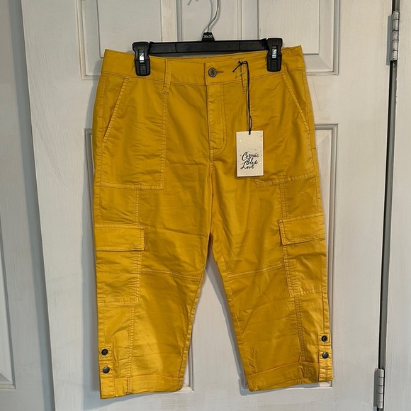 NWT Cosmic Blue Love Yellow Capri size 29P - Picture 1 of 6